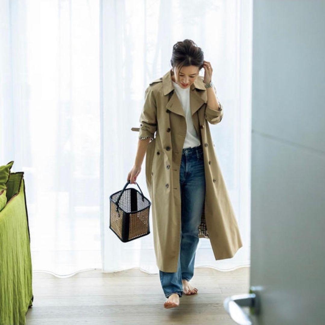 カスタム仕様Aquascutum トレンチコート大草直子ロングモデル