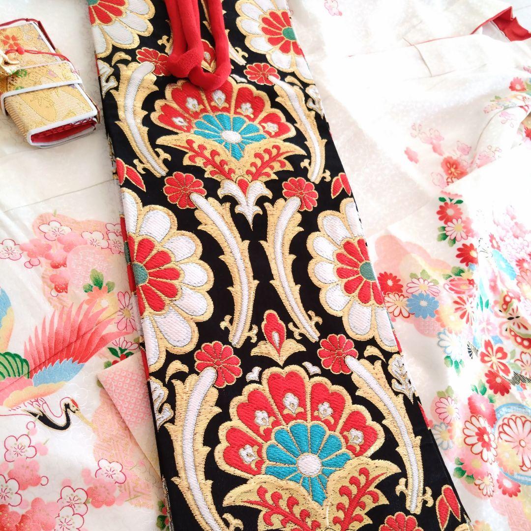 ​【きものやまと】七五三 7歳 女の子着物セット 白地 花と鶴