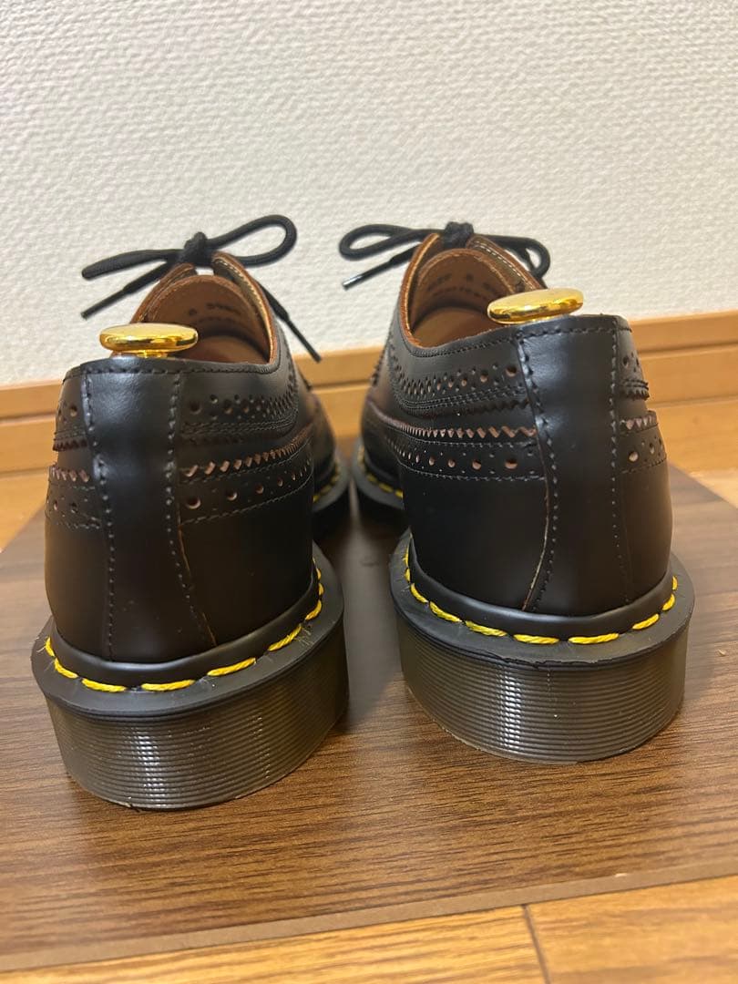 ドクターマーチン　茶芯レザー　フルブローグ厚底ウィングチップレザーシューズ　最終