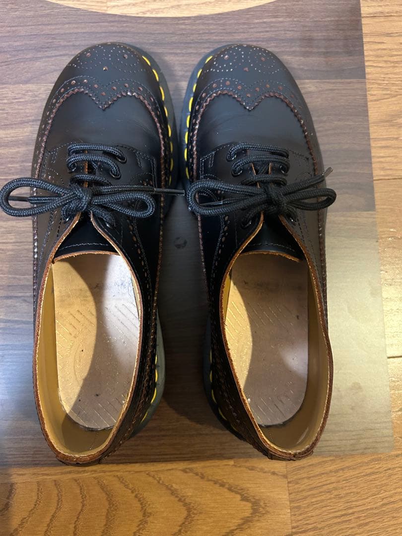 ドクターマーチン　茶芯レザー　フルブローグ厚底ウィングチップレザーシューズ　最終