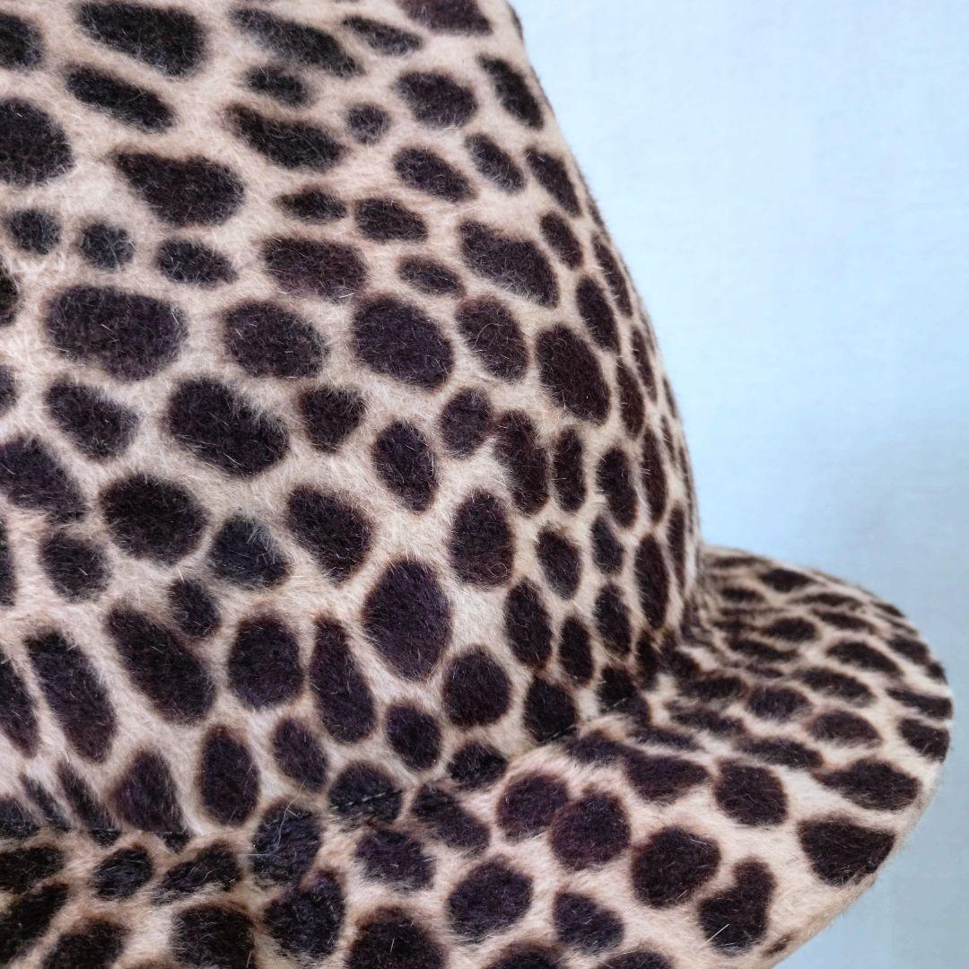 【美品】C-PLUS HEAD WEAR　マウンテンハット　レオパード　起毛生地