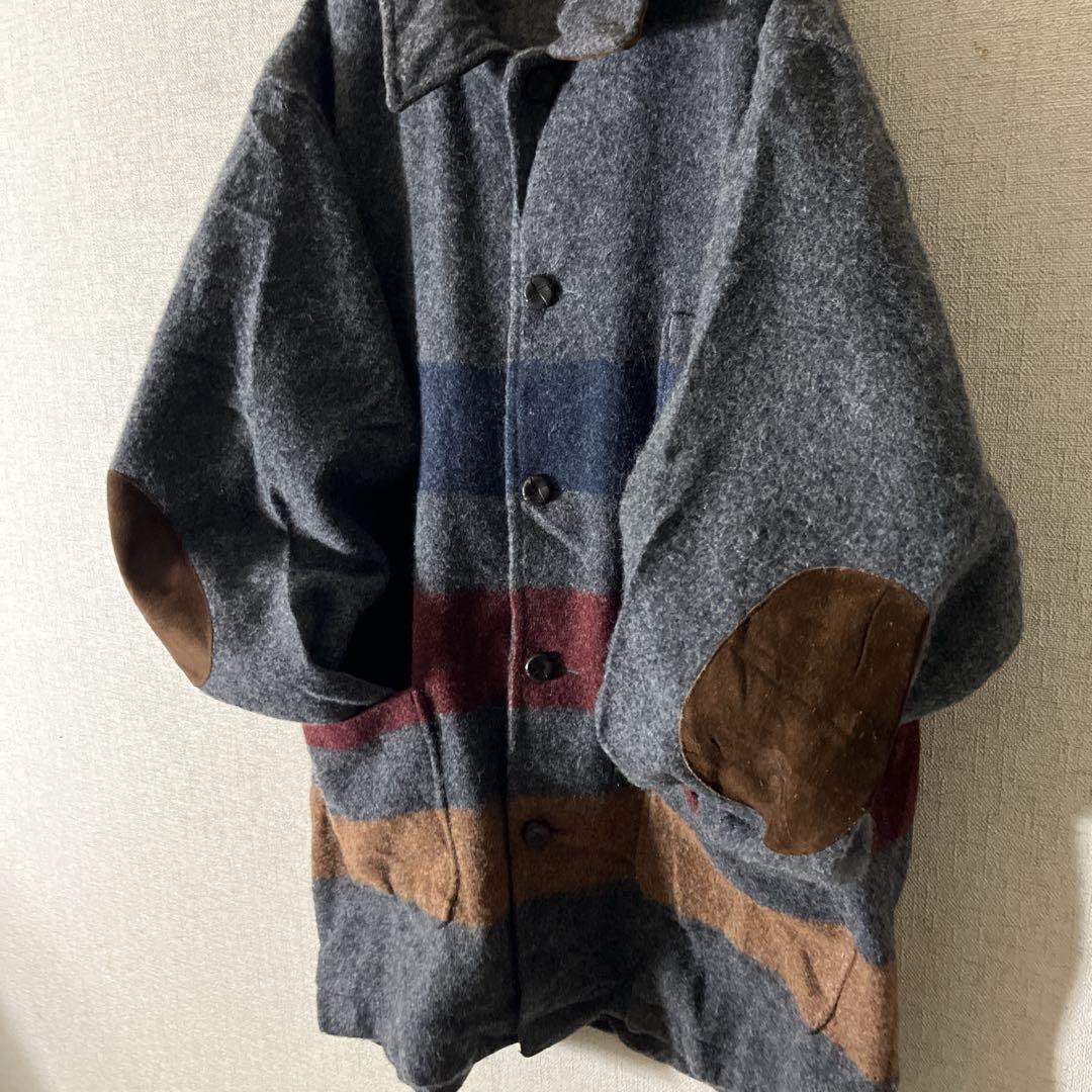 90s エディーバウアー ウールジャケット ネイティブ柄 黒タグエルボーパッチ.