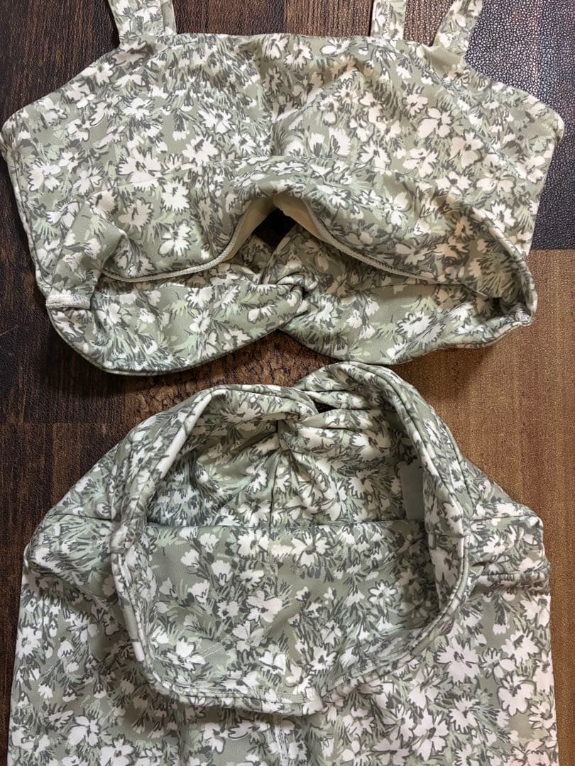 極美　emmi yogaエミヨガ　ヨガウェア　マーガレット柄　バッグクロス　黄緑