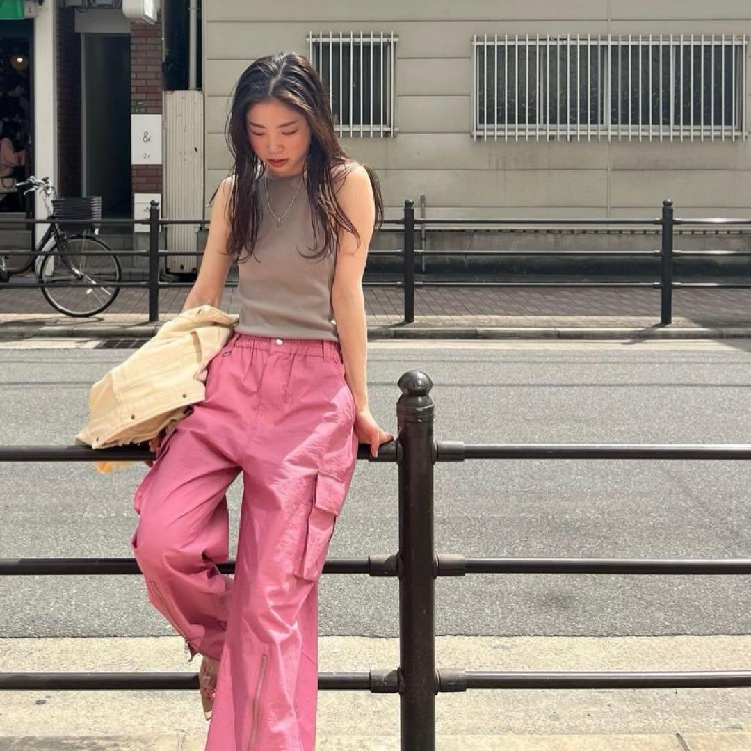 searoomlynn ☆ ヘムZipルーズカーゴパンツ（ピンク）