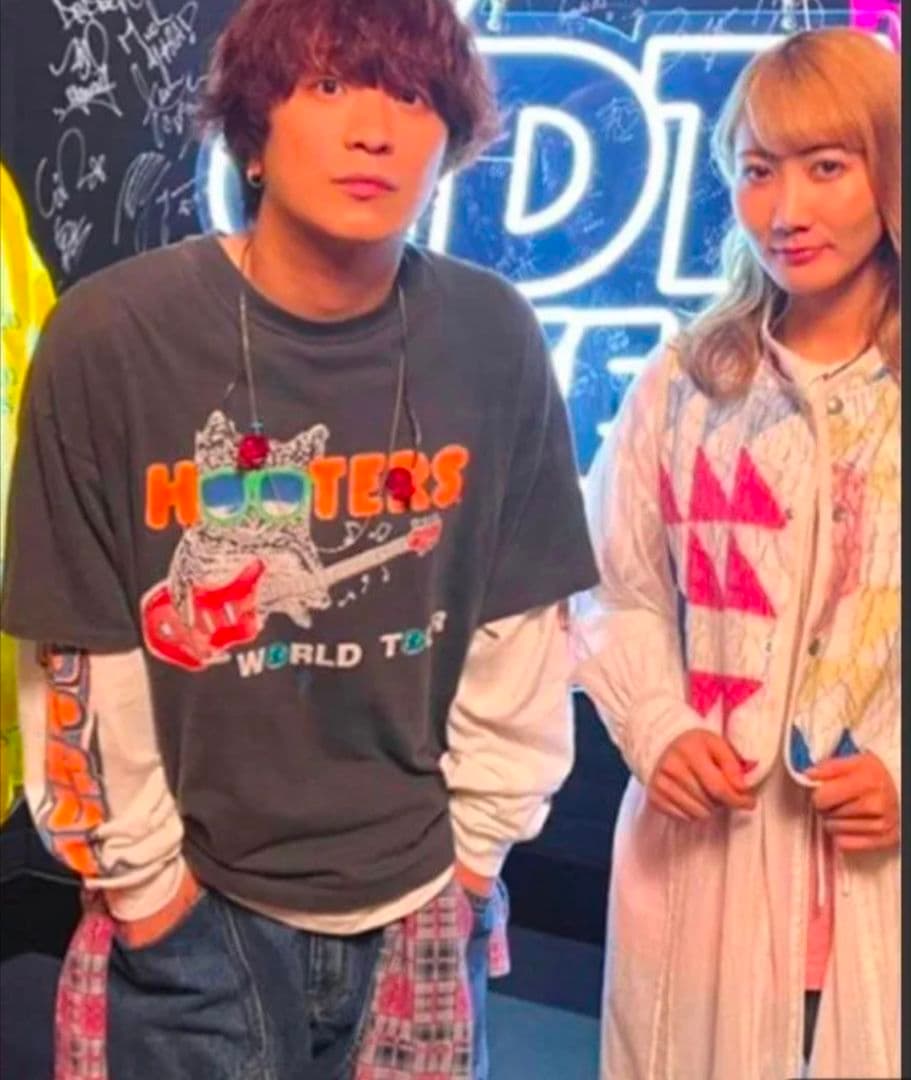 レア アメリカ製 HOOTERS Tシャツ セカオワ 深瀬着 両面プリント XL