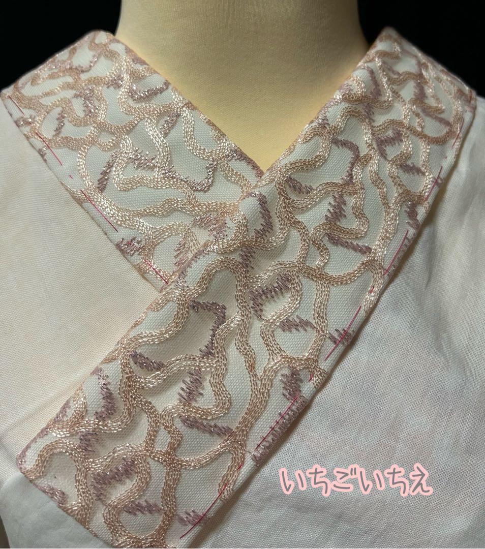 半襦袢　いちごいちえオリジナル　筒袖　簡易衣紋抜き付き