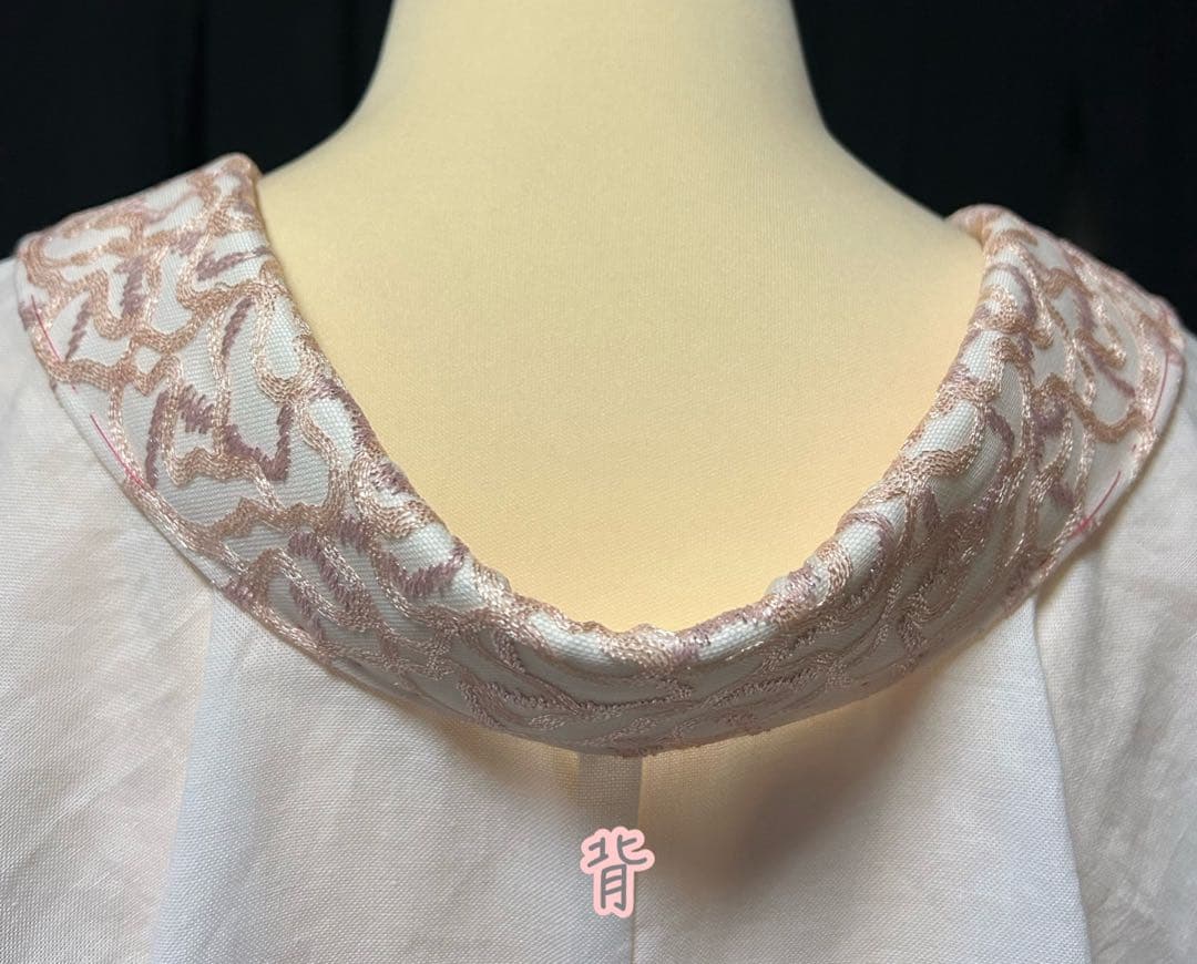 半襦袢　いちごいちえオリジナル　筒袖　簡易衣紋抜き付き