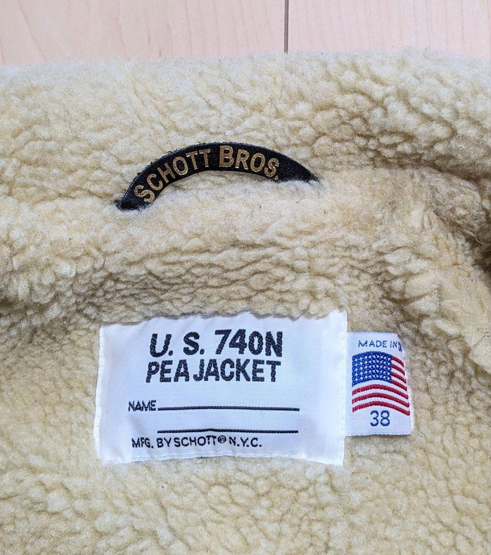 ★ 38 良品 SCHOTT × RON HERMAN Pコートブラック 黒