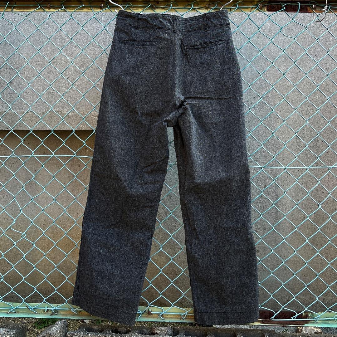 1940年代から1950年代頃　黒 ブラックシャンブレー　ワークパンツ　ダメージ