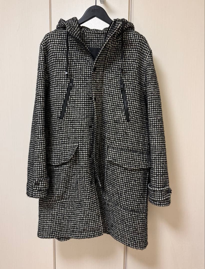 定価20万 AMI PARIS オーバーサイズ ダウン コートS ハンドトゥース