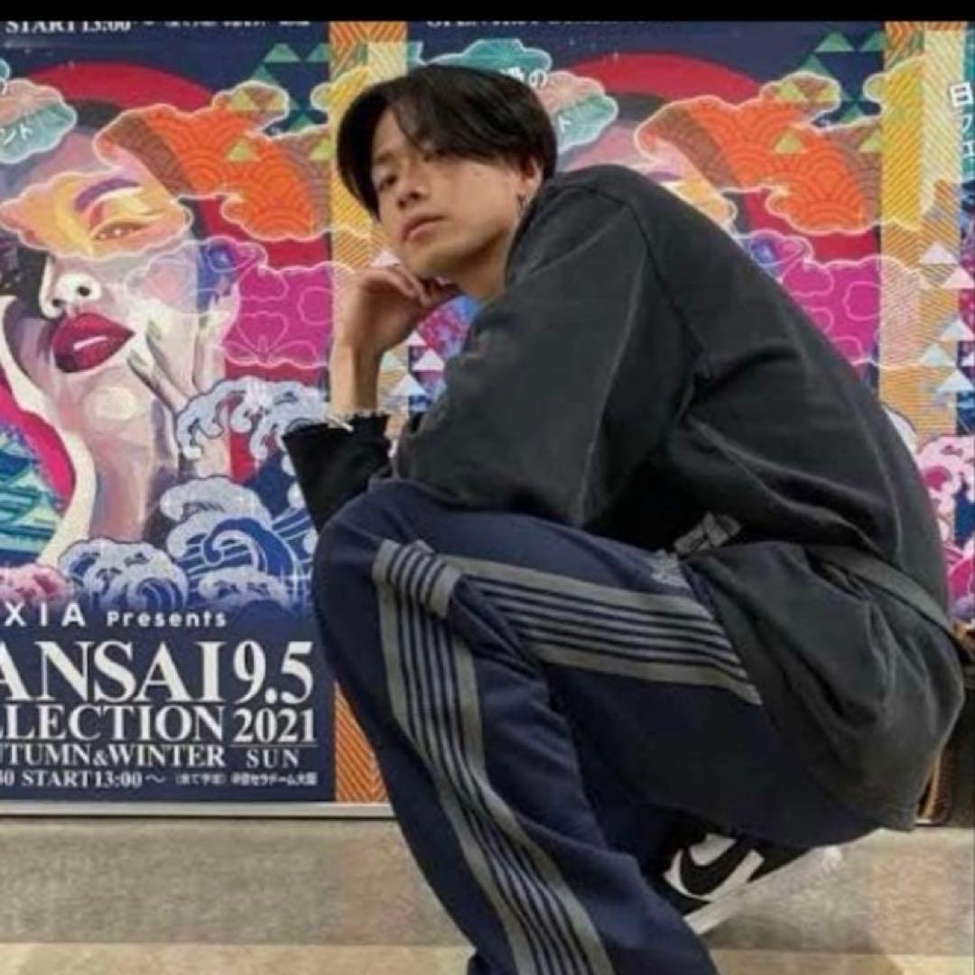 Needles トラックパンツ　ネイビー　ストレート　21aw