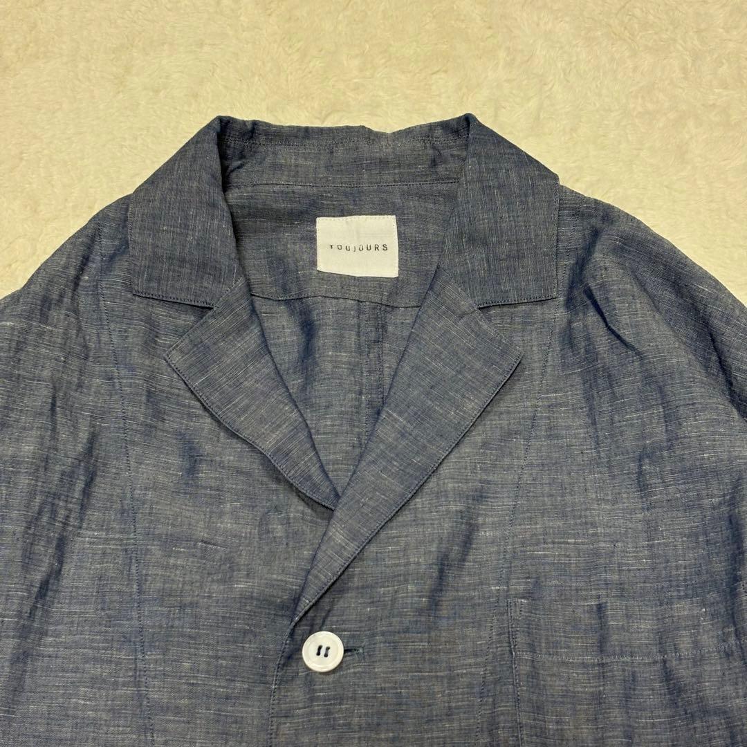 2024SS美品✨TOUJOURS インディゴ コットンリネンアトリエジャケット