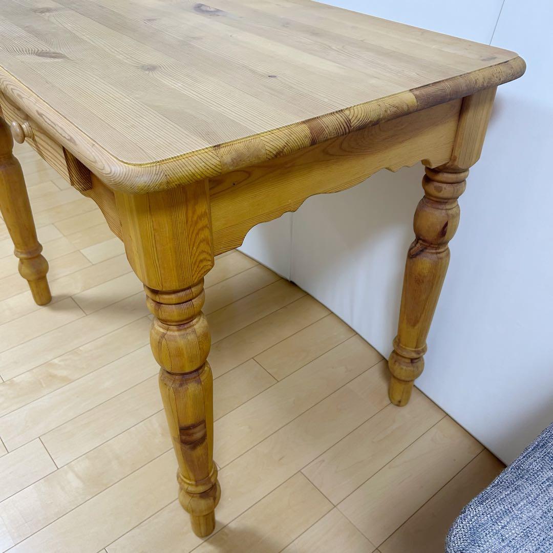 カントリー家具　デスク　パイン材　引き出し2 アンティークデスク　テーブル