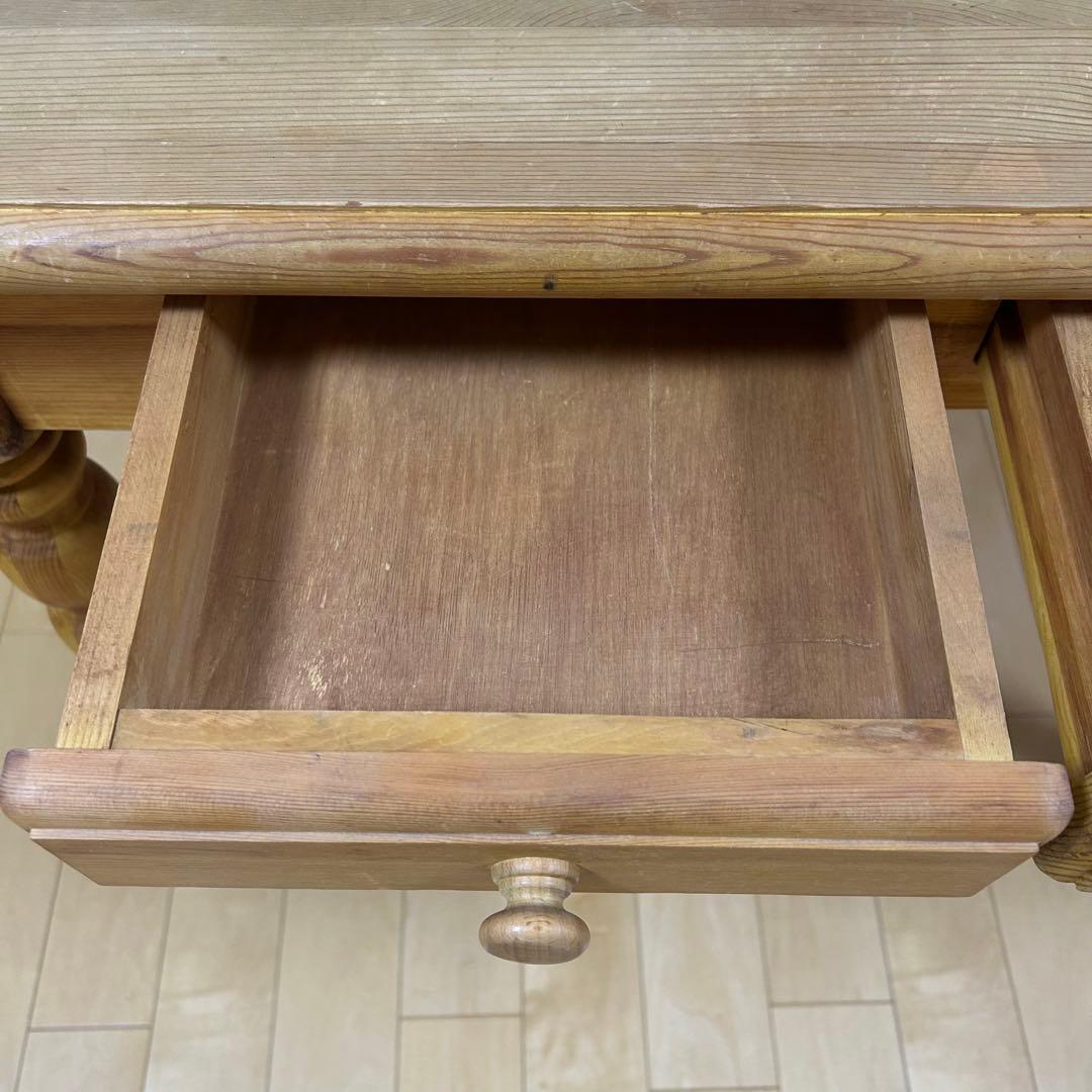 カントリー家具　デスク　パイン材　引き出し2 アンティークデスク　テーブル