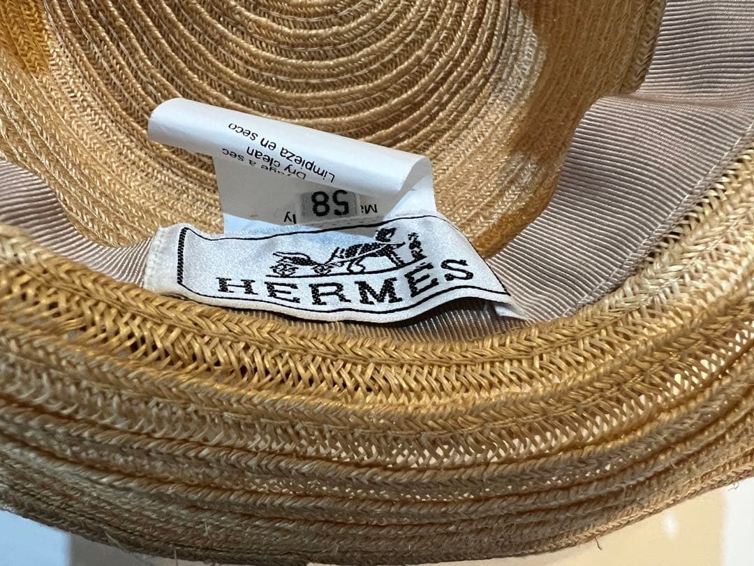 エルメス HERMES ストローハット　麦わら帽子 サイズ58