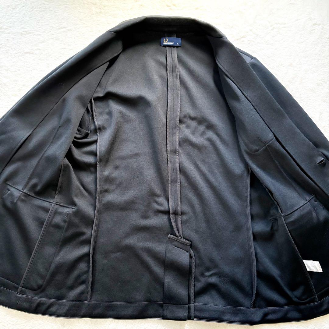 フレッドペリー　テーラードジャケット　ジャージ素材　黒　XL 大きいサイズ