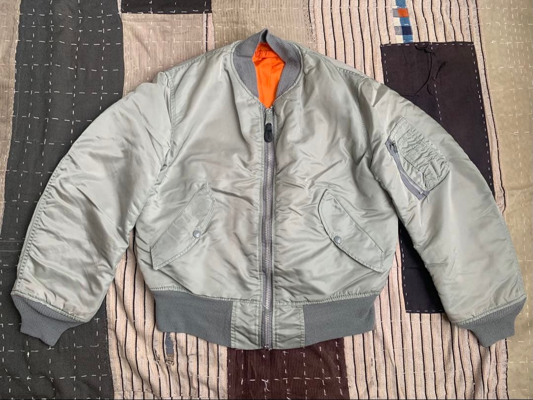 希少色 90s alpha ma-1 vtg ジャケット シルバー Sサイズ