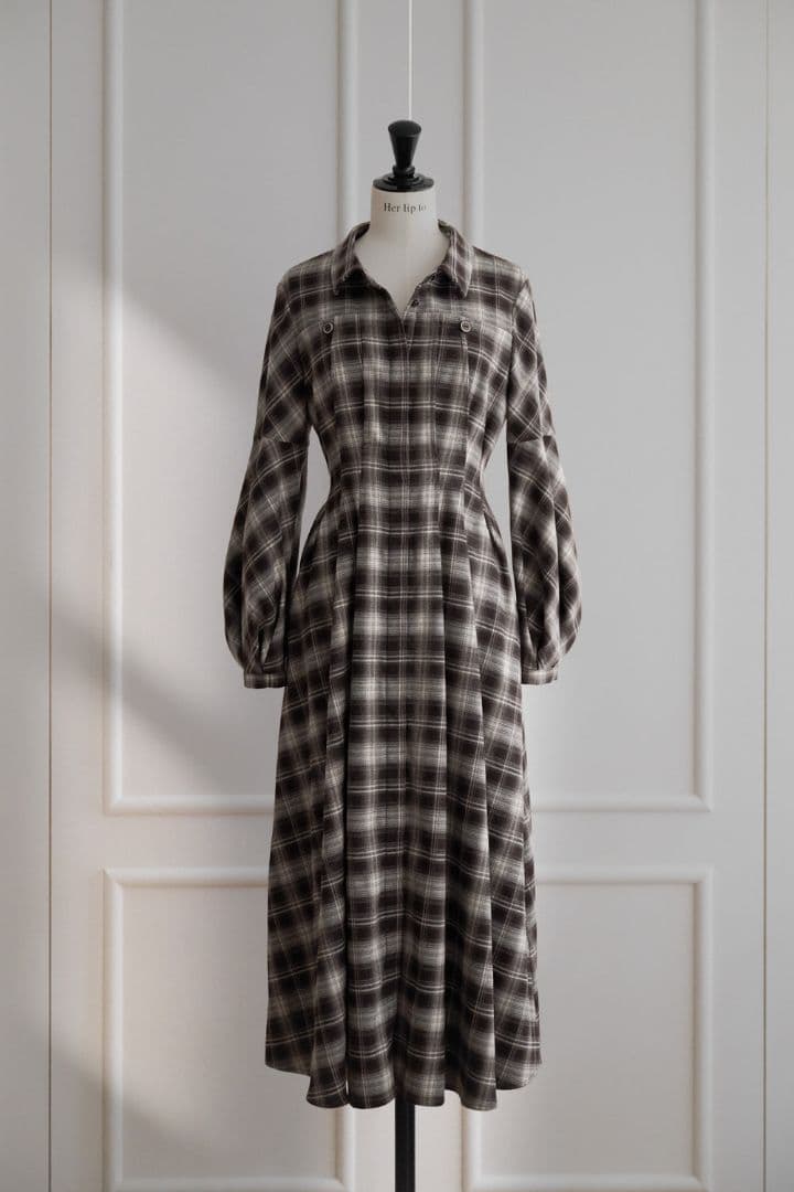 Marion Plaid Shirt Dress　Herlipto