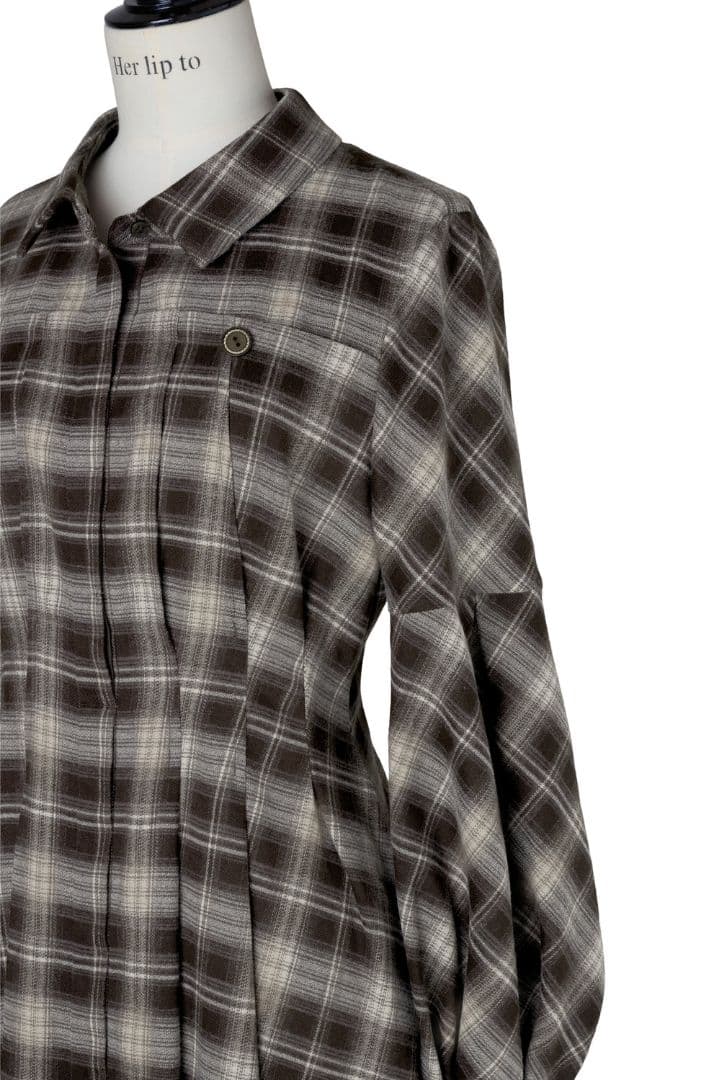 Marion Plaid Shirt Dress　Herlipto