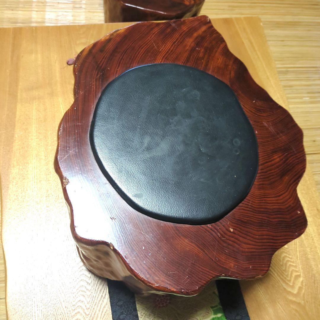 ✨ 新年セール✨世界遺産屋久杉スツール革張り家具中古品