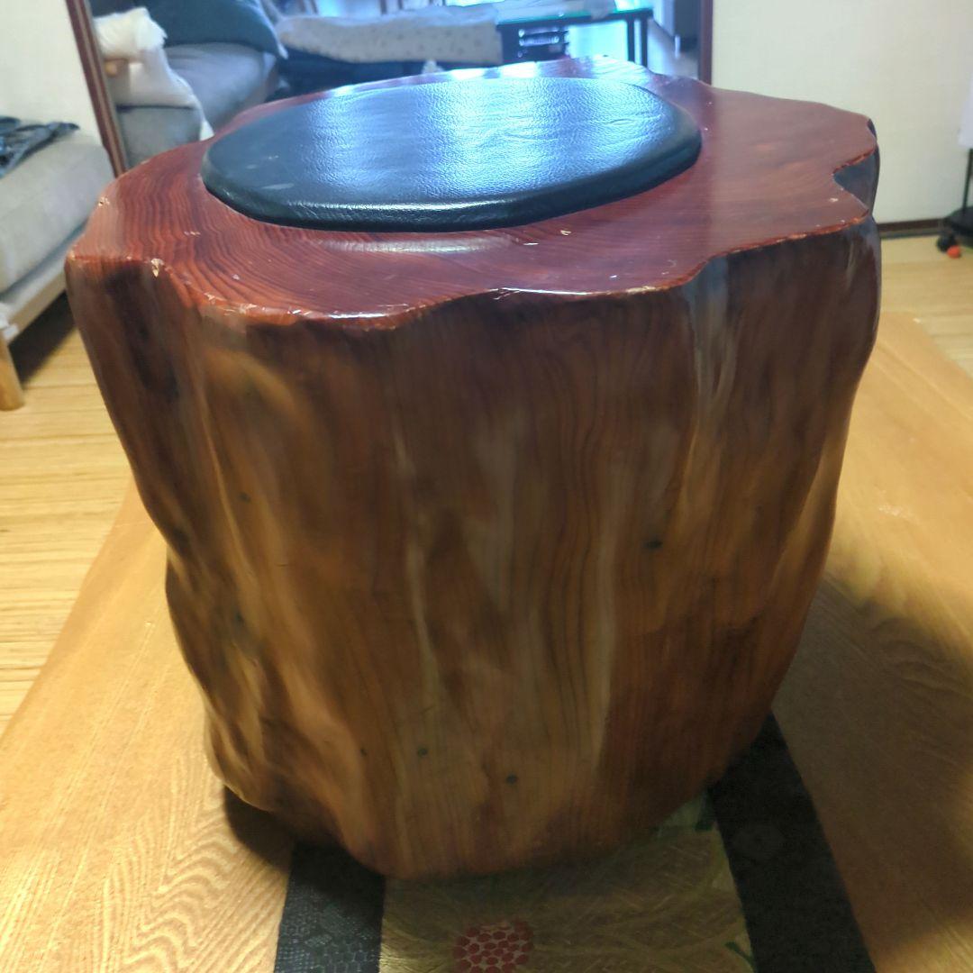✨ 新年セール✨世界遺産屋久杉スツール革張り家具中古品
