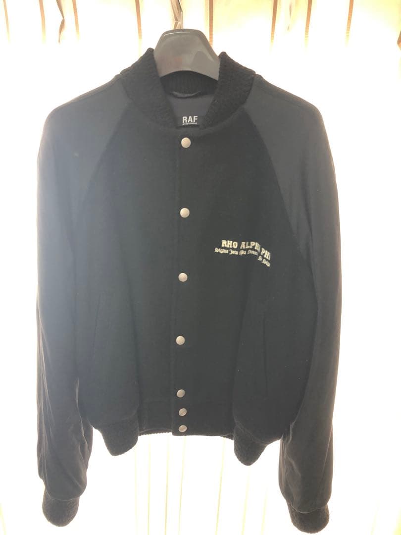 ラフバイラフシモンズ　RAF BY RAFSIMONS バック刺繍スタジャン　黒