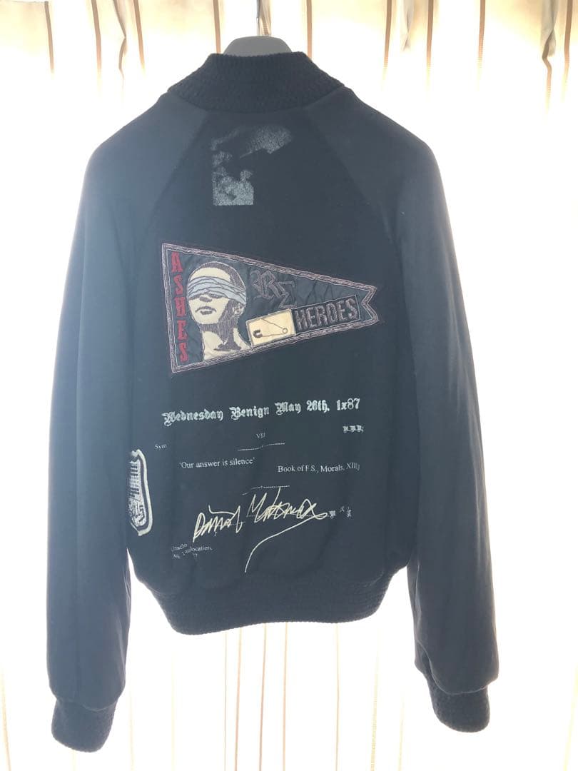 ラフバイラフシモンズ　RAF BY RAFSIMONS バック刺繍スタジャン　黒