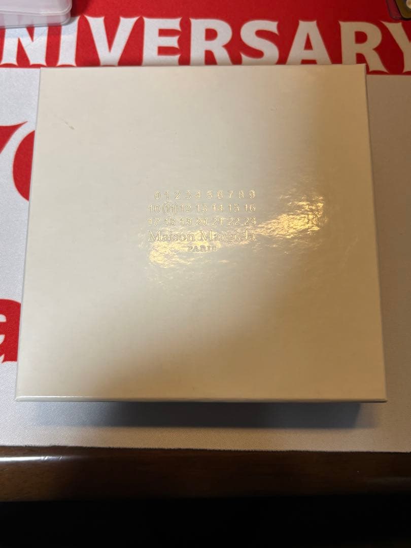 マルジェラ　黒レザー 二つ折り財布　マネークリップ　箱付き