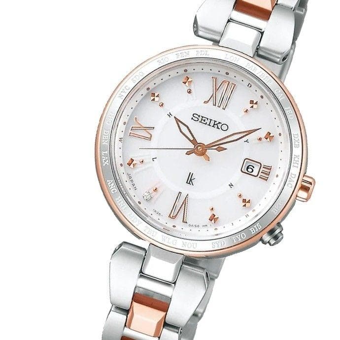 【極上美品17.5cm】 セイコー ルキア 電波ソーラー ダイア ピンクゴールド