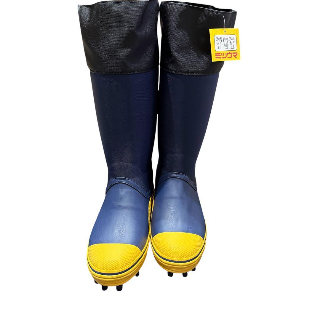 【新品✨️】ミツウマ スパイク長靴 ネイビー 26cm 滑りづらい 登山 林業