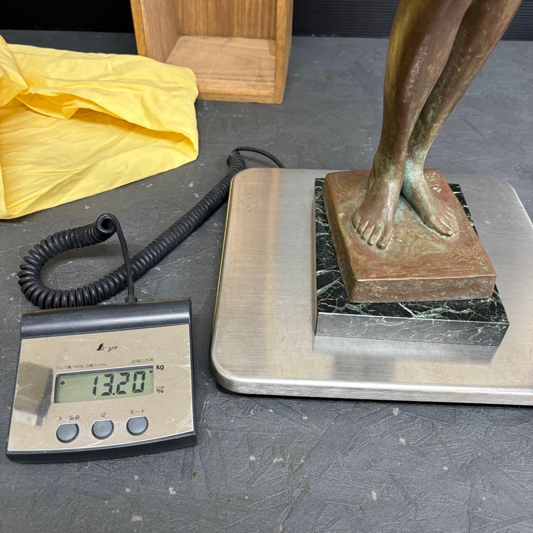 特大 約80cm 彫刻家 恵藤健一 少女立像 ブロンズ 裸婦像 オブジェ 美術品