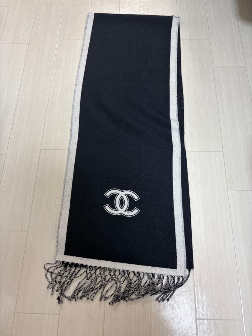 CHANEL フリンジ付きマフラー ストール　2月末消去