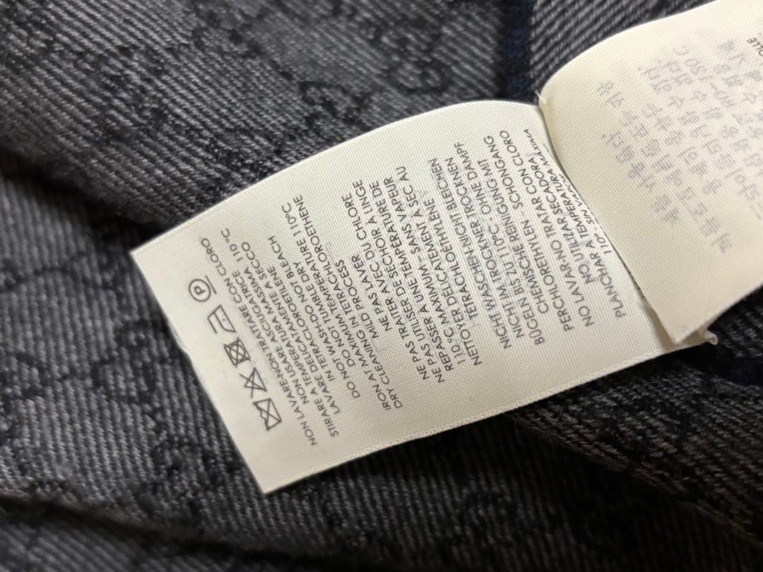 GUCCI ダークグレー GGパターン マフラー