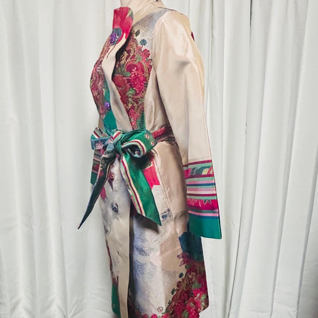★美品★Desigual デシグアム コート 40 和柄 着物風 総柄