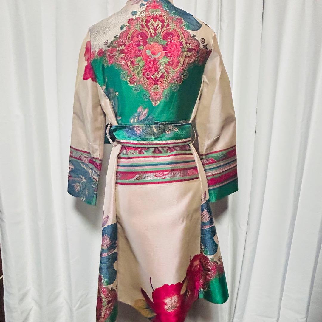 ★美品★Desigual デシグアム コート 40 和柄 着物風 総柄