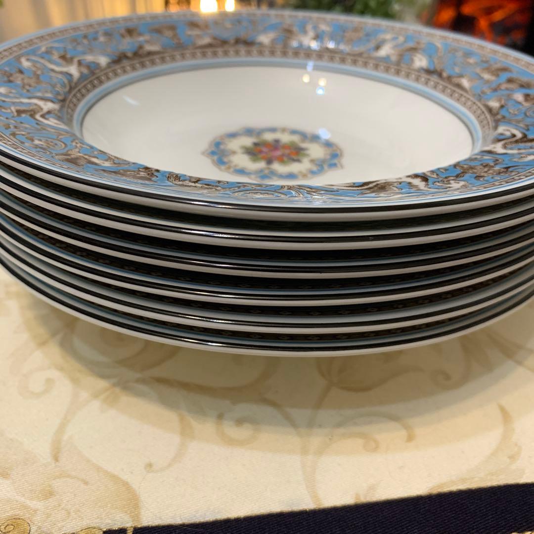 未使用　ウェッジウッド フロレンティーン　ターコイズ　20cmサラダボウル2枚