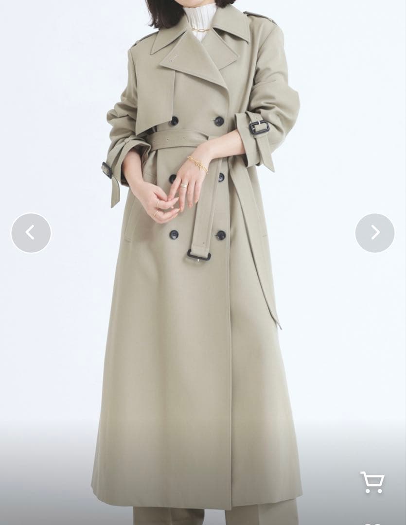 24AW anuans ウールギャバジントレンチコート S 美品