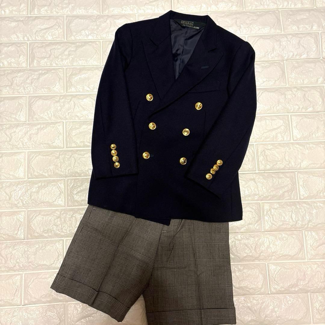 ラルフローレン　ネイビー ダブルブレスト ブレザすーツ卒園式　入学式　120