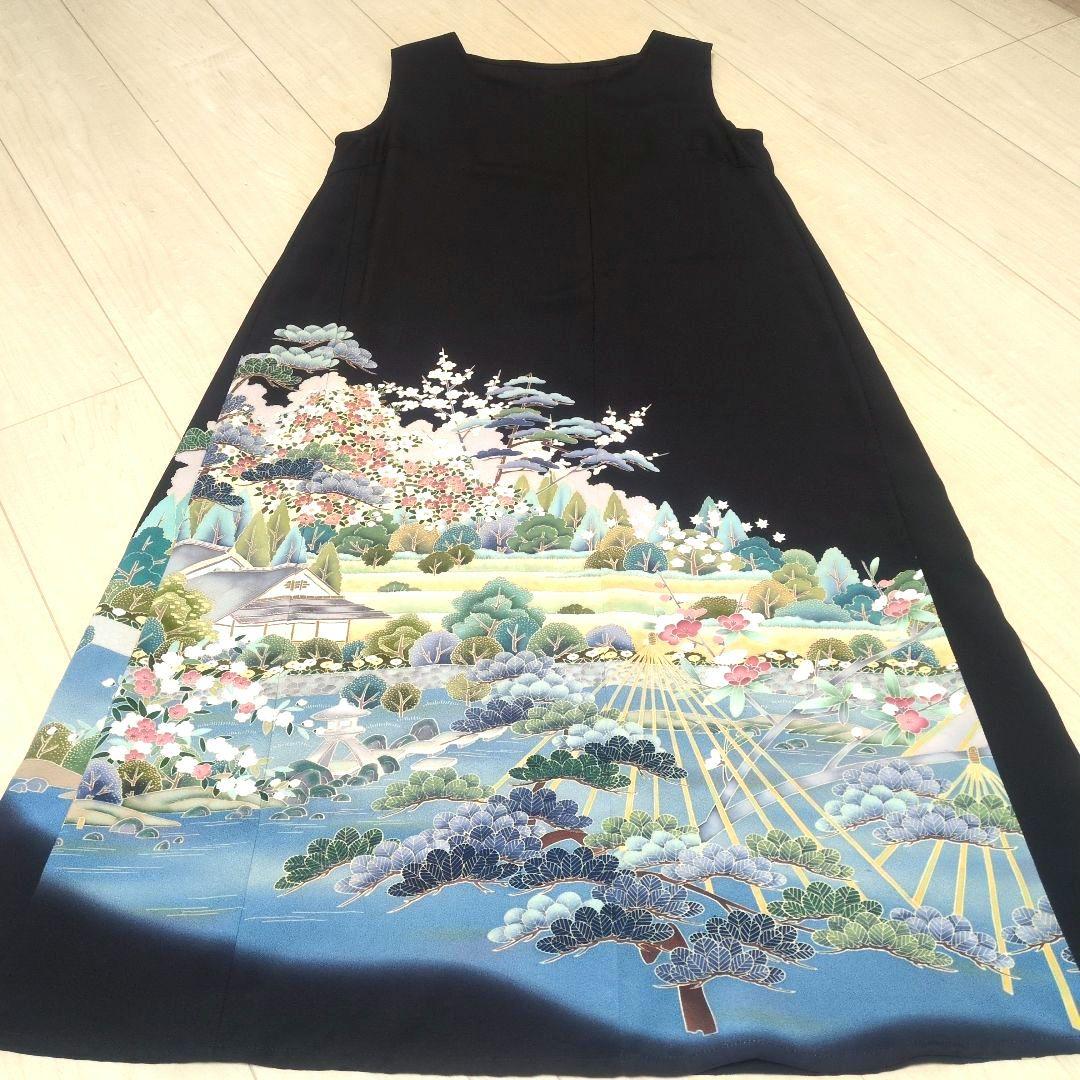 正絹 作家様 春の訪れ 留袖リメイクドレス*