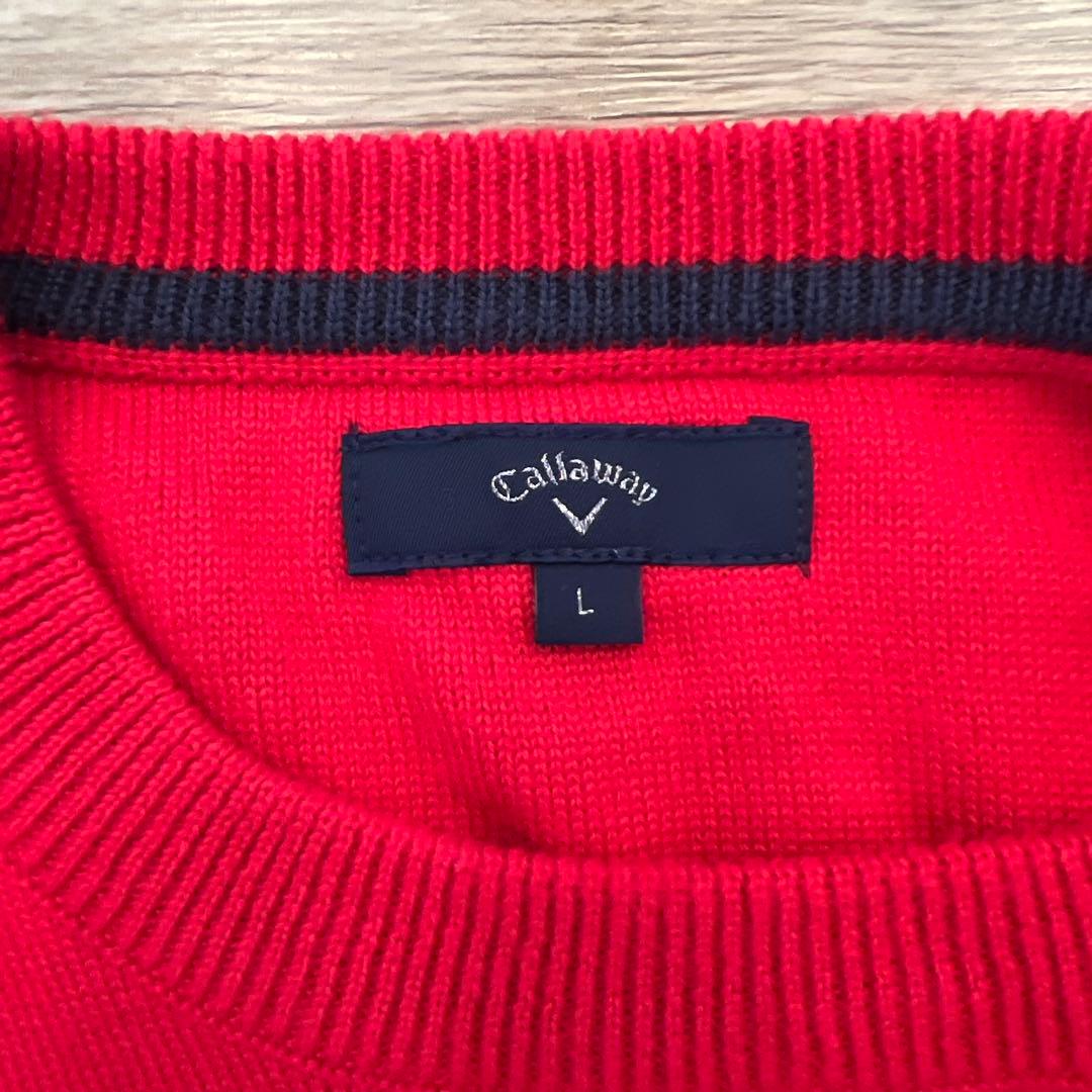 キャロウェイゴルフ　ニット　Lサイズ　レッド