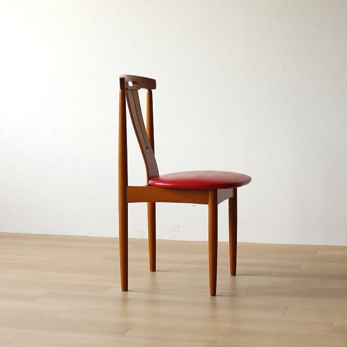 レトロ 赤 飛騨の家具 ダイニングチェア ブナ材 古家具 無垢材