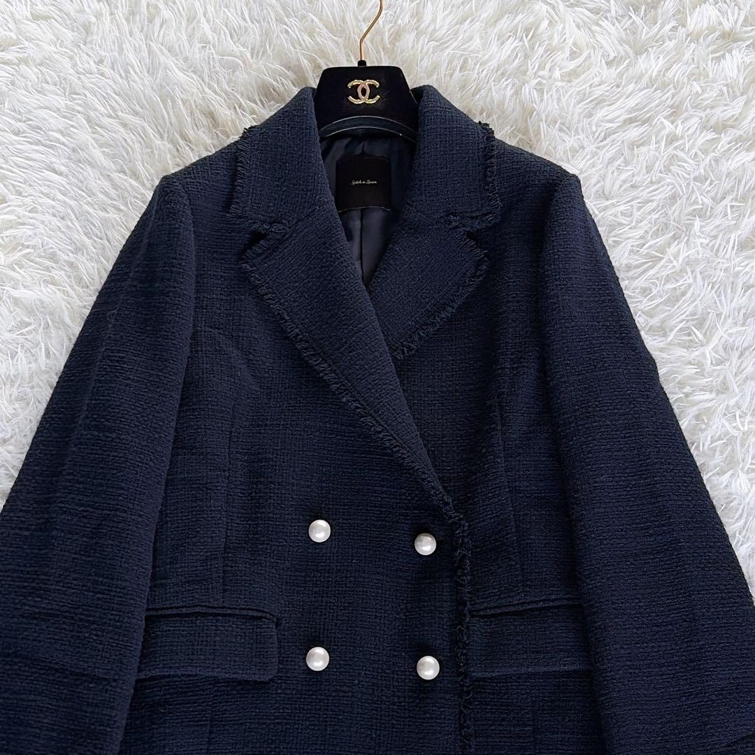 完売人気✨美品【Spick & Span】ツイードダブルジャケット パール 38