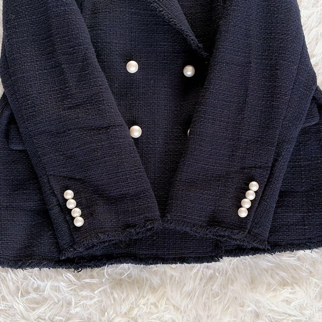完売人気✨美品【Spick & Span】ツイードダブルジャケット パール 38