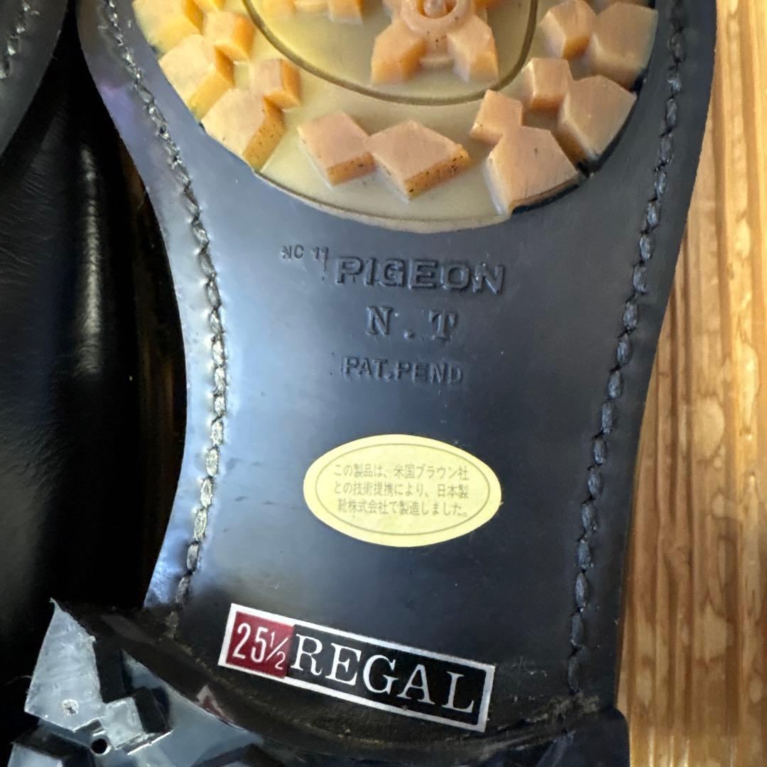 REGAL ブラックレザー ローファー25.5cm