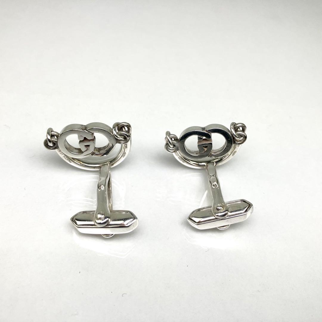 GUCCI グッチ　カフス　カフリンクス　インターロッキング　シルバー925
