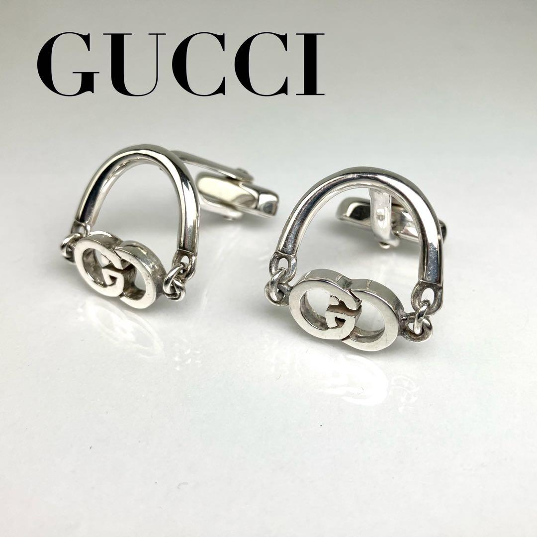 GUCCI グッチ　カフス　カフリンクス　インターロッキング　シルバー925