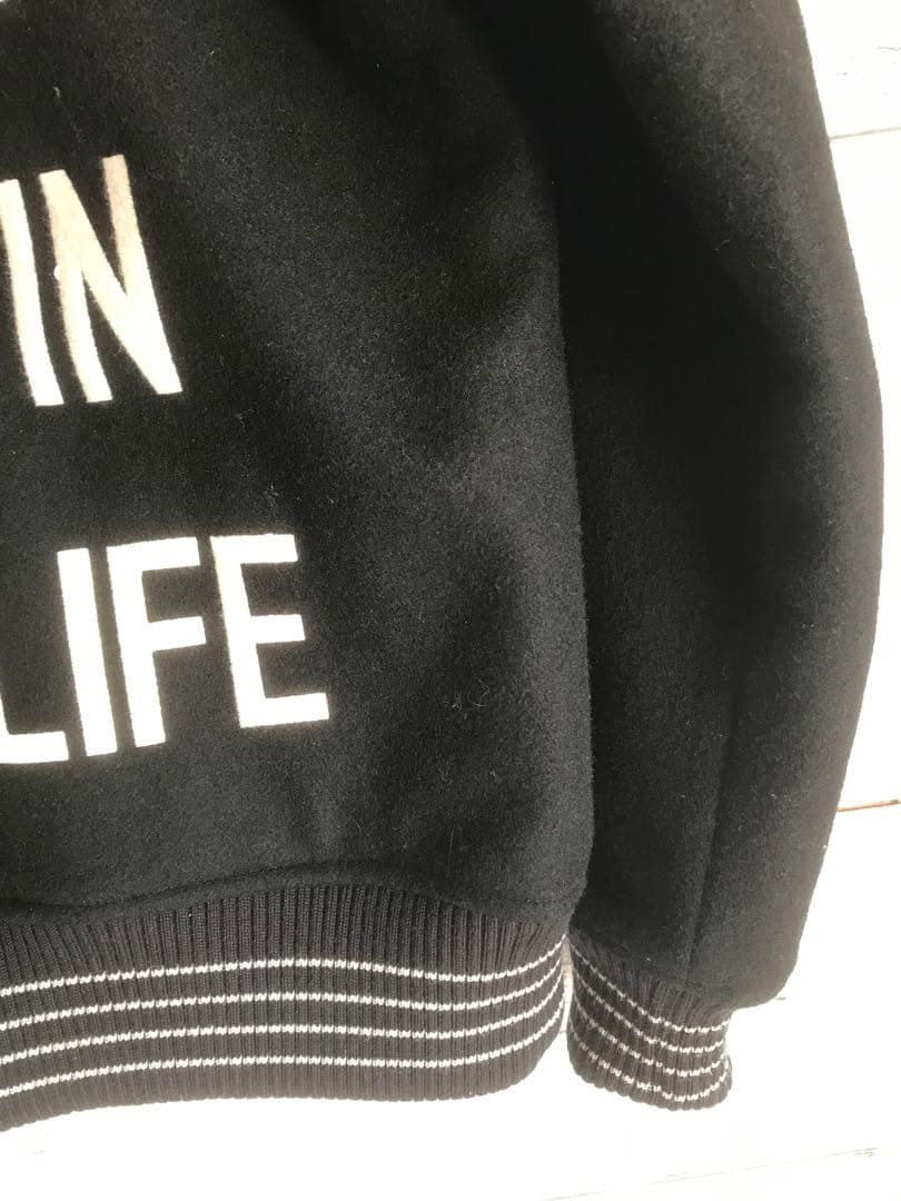 チャレンジャー　CHALLENGER ウールスタジャン　刺繍　ブラック　黒