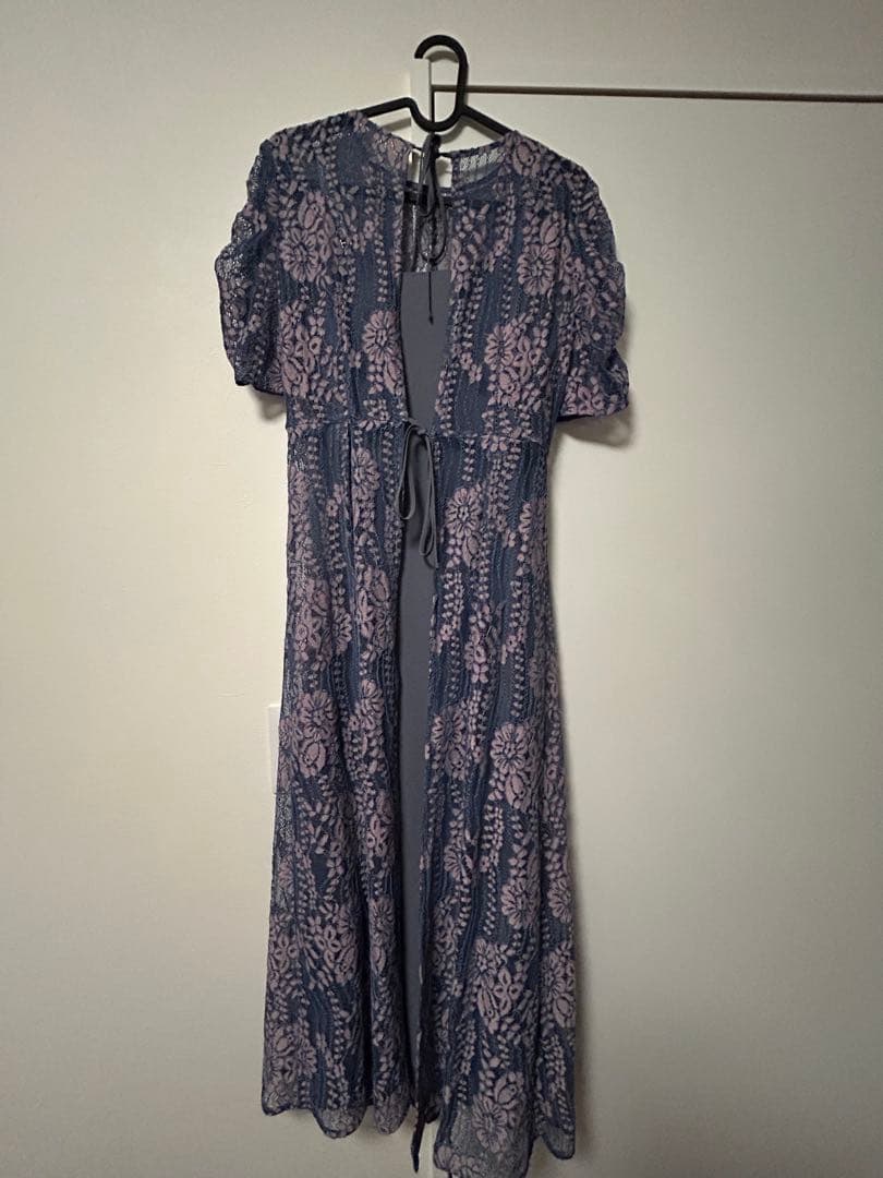 花柄　レースエプロンワンピースkaene 結婚式　パーティー