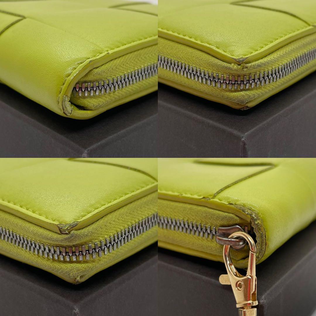 【訳あり美品】ボッテガヴェネタ マキシイントレチャート 長財布 ジップ 小銭入れ