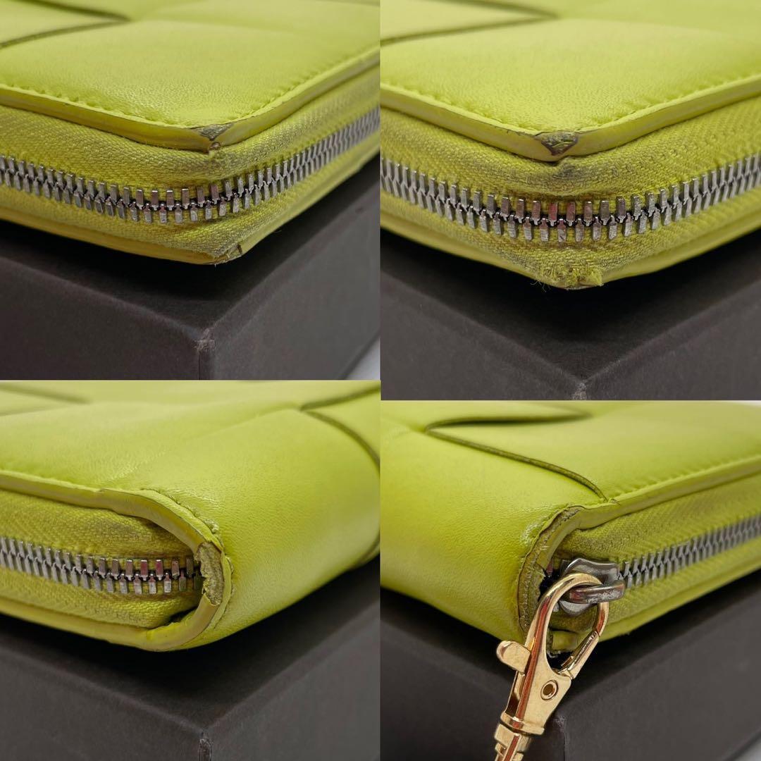 【訳あり美品】ボッテガヴェネタ マキシイントレチャート 長財布 ジップ 小銭入れ
